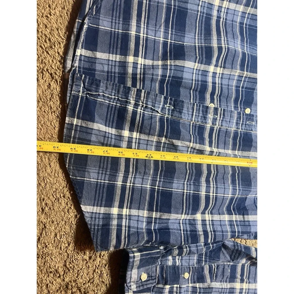 Polo Ralph Lauren Classic‎ Fit Indigo Plaid Oxford Button-Down Shirt Blue/white
